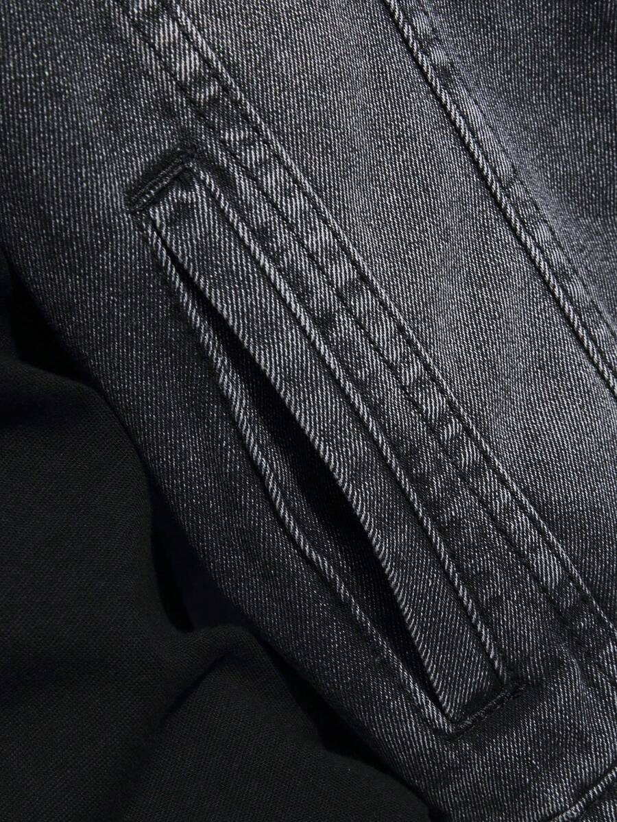 GALLERY FADE Men's Button Front Long Sleeve Pocket Casual Denim Hoodie Jacket, For Fall