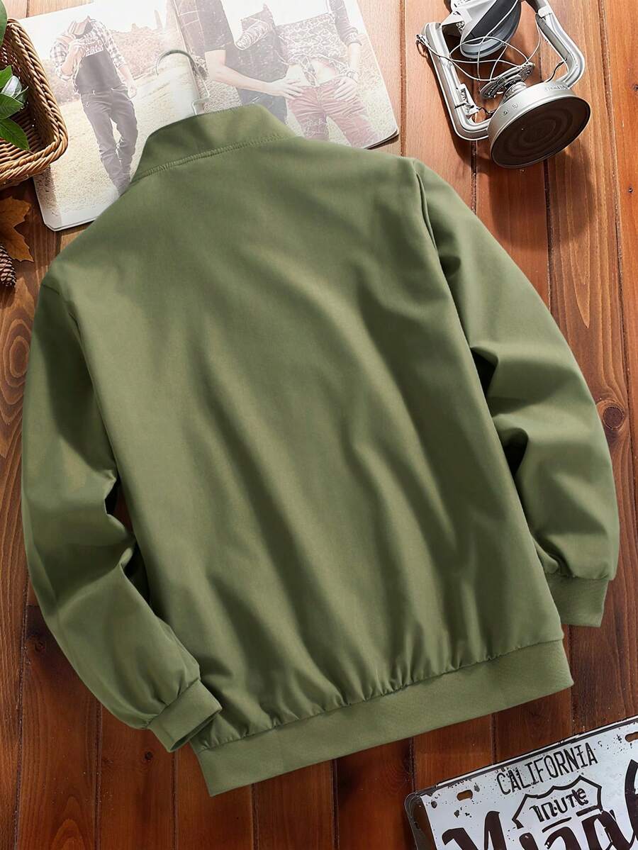 Manfinity Homme 2-In-1 Men's Casual Long Sleeve Reversible Casual Outdoor Windbreaker Jacket, Lightweight Summer Bomber Jacket, Fall