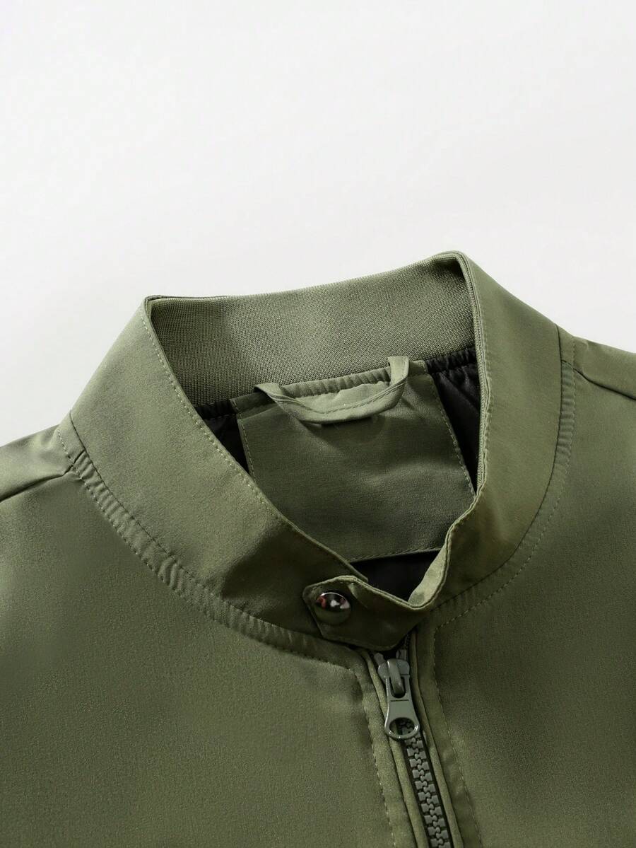 Manfinity Homme 2-In-1 Men's Casual Long Sleeve Reversible Casual Outdoor Windbreaker Jacket, Lightweight Summer Bomber Jacket, Fall