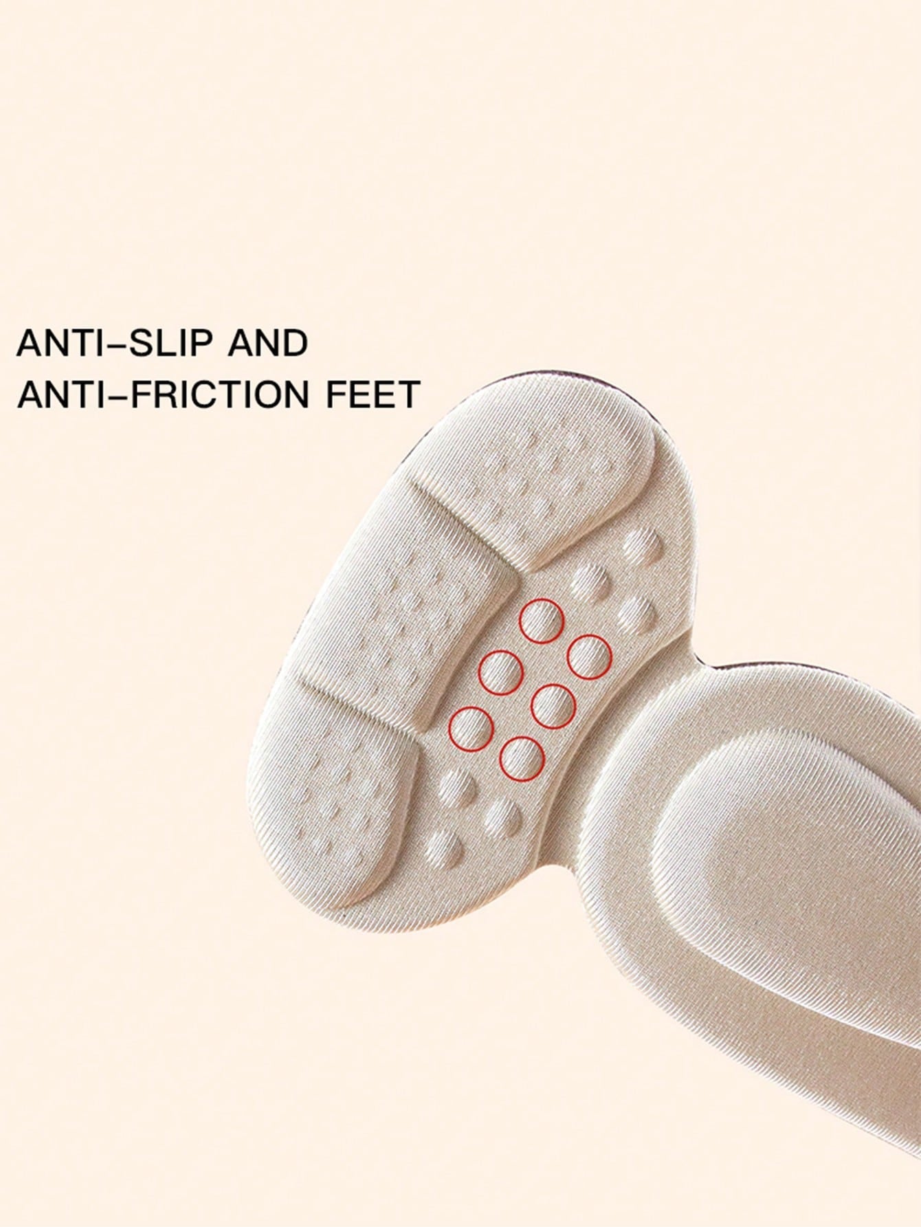 1 Pair Breathable Sponge Heel Pads With Anti-Slip Grip, Trimmable Insole Liner For Women's Loose Fitting Shoes, Enhances Wearing Comfort