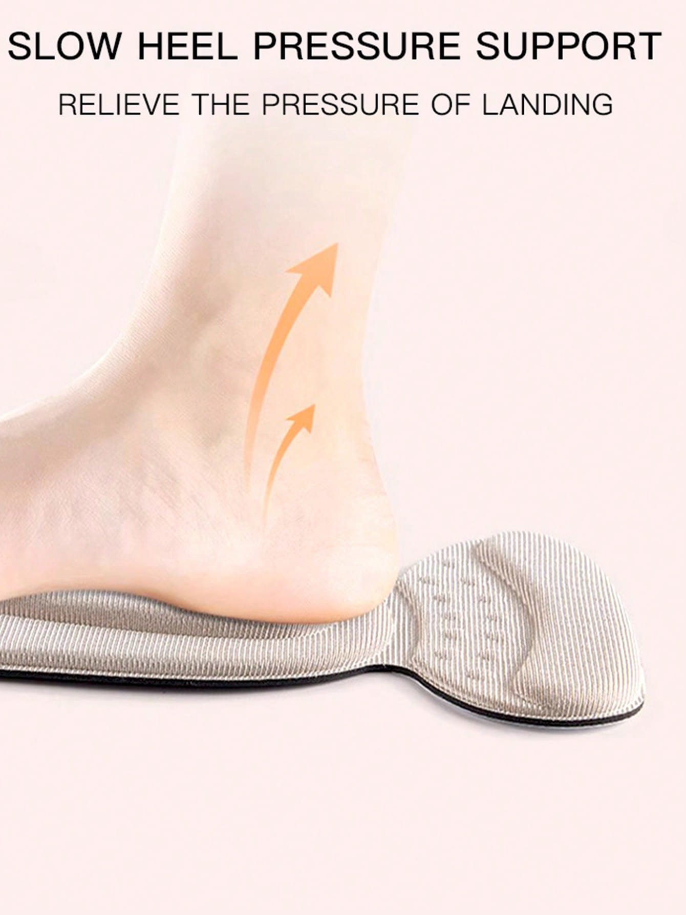 1 Pair Breathable Sponge Heel Pads With Anti-Slip Grip, Trimmable Insole Liner For Women's Loose Fitting Shoes, Enhances Wearing Comfort