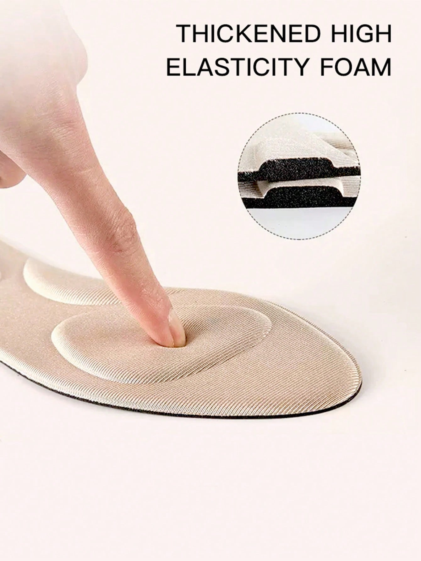 1 Pair Breathable Sponge Heel Pads With Anti-Slip Grip, Trimmable Insole Liner For Women's Loose Fitting Shoes, Enhances Wearing Comfort