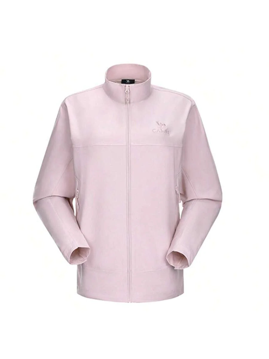 CAMEL CROWN Women's Outdoor Softshell New Versatile Windproof Fleece Warm Stand Collar Casual Jacket For Autumn And Winter
