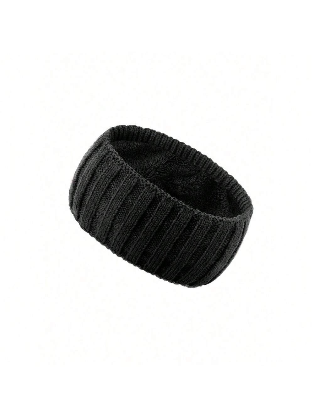 Knit Winter Fuzzy Fleece Lined Headbands Ear Warmers Elastic Turban Crocheted Head Wrap