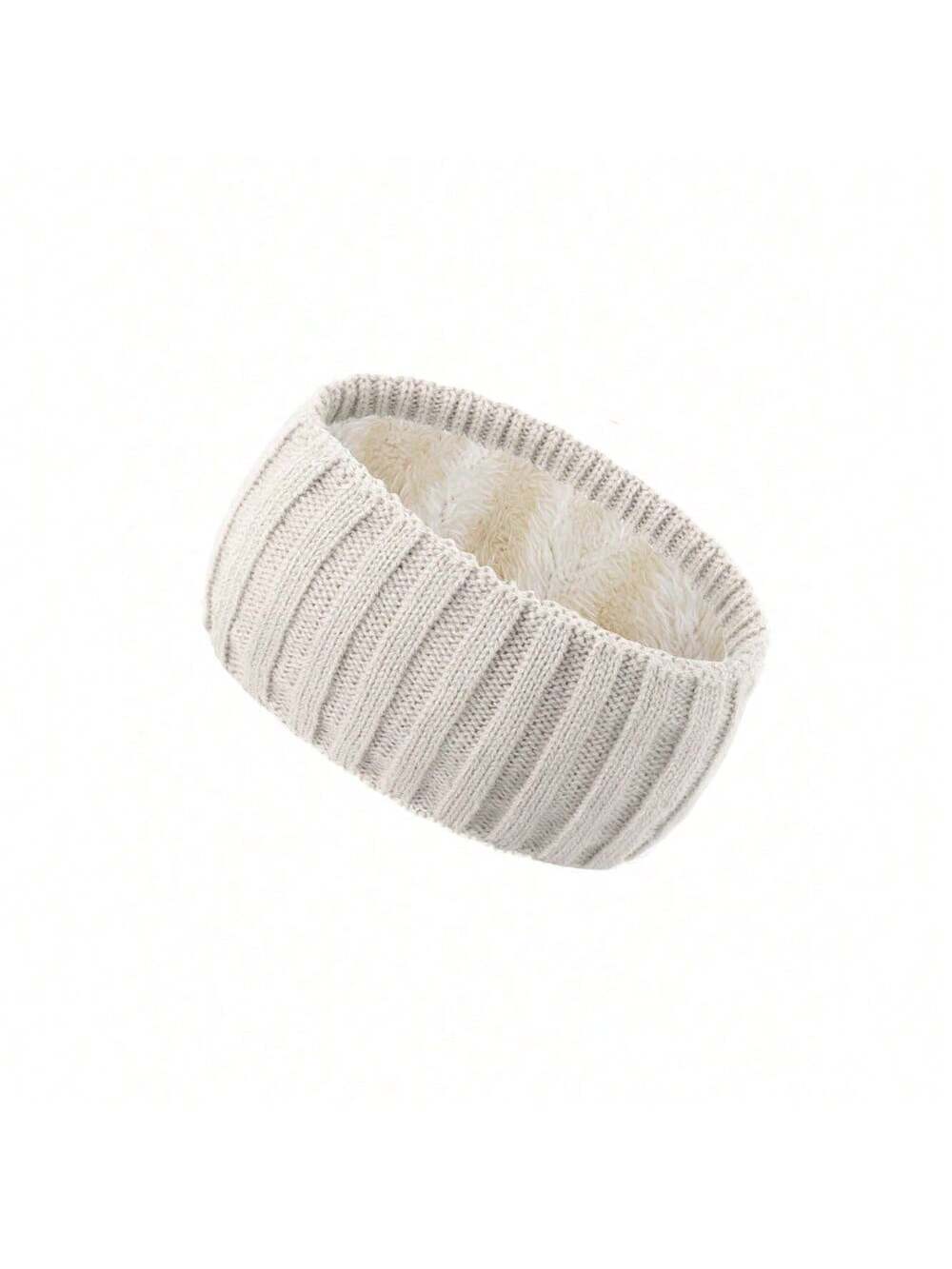 Knit Winter Fuzzy Fleece Lined Headbands Ear Warmers Elastic Turban Crocheted Head Wrap