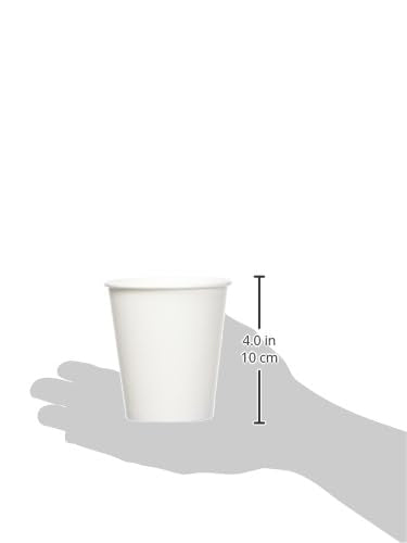 Amazon Basics Disposable Coffee Cups, 10 ounces, Paper, 1000 Count (Pack of 1), White