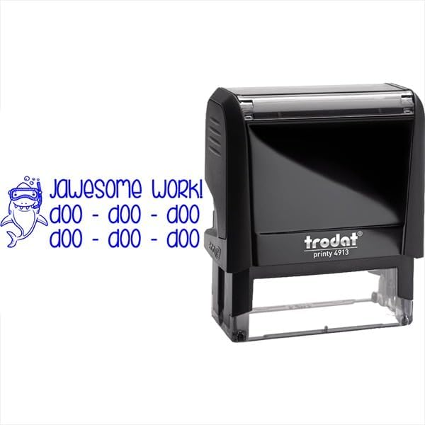 Custom Jawesome Self-Inking Stamps | 49 Fun Phrases | Grading Made Easy | Classroom, Library & Book Stamps (Xtra Wide)