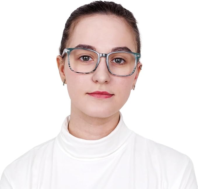 YEIN Bifocal Reading Glasses with Blue Light Blocking Lenses, Bifocal Reader for Women and Men, Vintage Square frame with Spring Hinge (+0.00/+1.00 magnification)