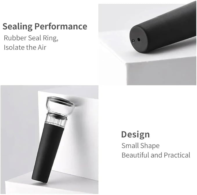 Black Silicone Stopper 1/2/3/4pcs, Wine Bottle Stopper With Built-in Vacuum, Wine Pump, Food Safety Silicone Cap, Vacuum Wine Stopper, Winery Accessories(3pcs)