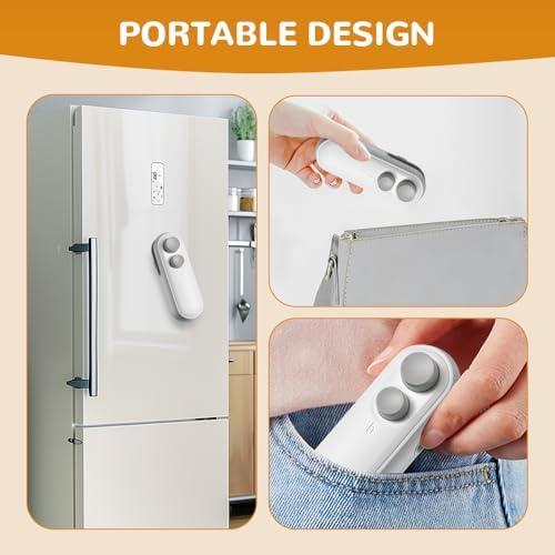 2-in-1 Mini Bag Sealer with Cutter & Magnet, Rechargeable Handheld Resealer for Snack & Food Storage, Portable Sealing Machine (White, 2pcs) - Perfect for Chip Bags & Snacks