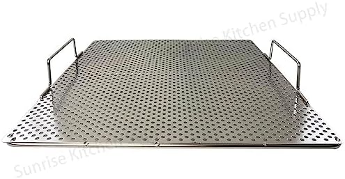 Sunrise Stainless Steel Fryer Screen with Handles (Solid Screen) (3, 13.5" x 13.5" x 1.75")