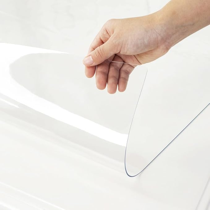 Warmstar Clear Table Cover Protector 34 x 48 Inch,1.5mm Thick Plastic Table Cover Rectangle,PVC Clear Table Protector,Desk Protector Mat for Kitchen, Dresser, Writing Desk，Dining Room Table