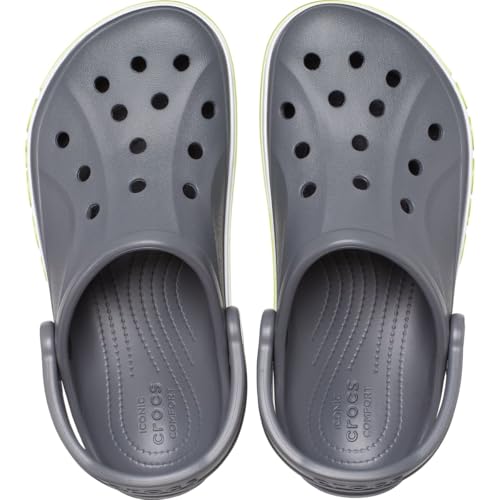 Crocs Unisex-Adult Bayaband Clogs, Slate Grey/Lime Punch, 4 Men/6 Women