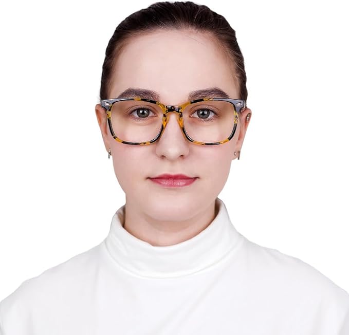 YEIN Bifocal Reading Glasses with Blue Light Blocking Lenses, Bifocal Reader for Women and Men, Vintage Square frame with Spring Hinge (+0.00/+1.00 magnification)