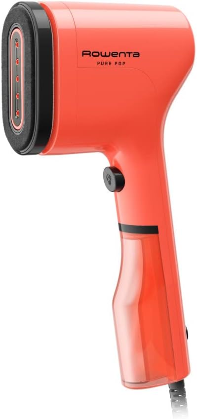 Rowenta PurePop Handheld Steamer for Clothes 1.5 Lbs 15 Second Heatup, 2.3 Oz Capacity 1150 Watts Portable, Ironing, Fabric Steamer, Garment Vacation Essentials, Travel Must Have Red DR2022 DR2022U1
