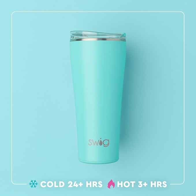 Swig Life 32oz Insulated Tumbler, Travel Coffee Tumbler with Lid, Cup Holder Friendly Travel Coffee Mug, Stainless Steel, 32 oz, Reusable Insulated Mug with Lid (Sweethearts)