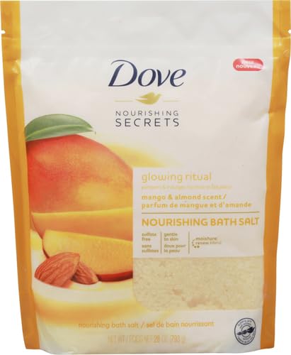 Dove Nourishing Secrets Bath Salts To Help Revive Sore, Tired Muscles Mango & Almond Bath Salts With Natural Skin Nourishers 28 Oz