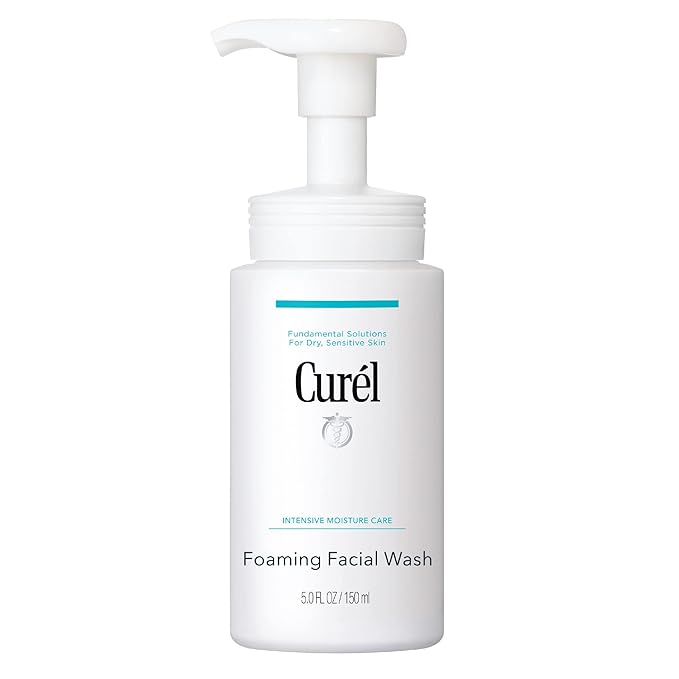 Curel Japanese Skin Care Foaming Facial Wash, Face Wash for Dry, Sensitive Skin, Cleanses and Protects Natural Ceramides, pH Balanced, Fragrance & Alcohol Free Facial Cleanser, Step 2 of 2, 5 Fl Oz