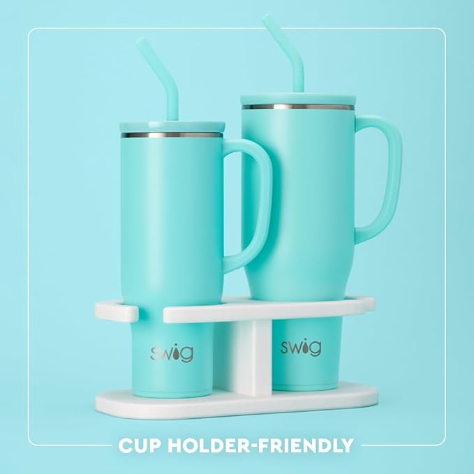 Swig Life 40oz Mega Mug, 40oz Tumbler with Handle and Straw, Extra Large Insulated Tumblers, Cup Holder Friendly Travel Mug (Boo Crew Ghost)