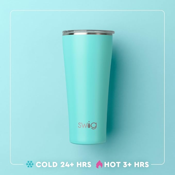 Swig Life 32oz Insulated Tumbler, Travel Coffee Tumbler with Lid, Cup Holder Friendly Travel Coffee Mug, Stainless Steel with Lid (Egg Hunt)