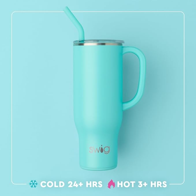 Swig Life 30oz Mega Mug, 30 oz Tumbler with Handle and Straw, Cup Holder Friendly, Dishwasher Safe, Extra Large Insulated Tumbler, Stainless Steel Bottle (Classic Nutcracker)