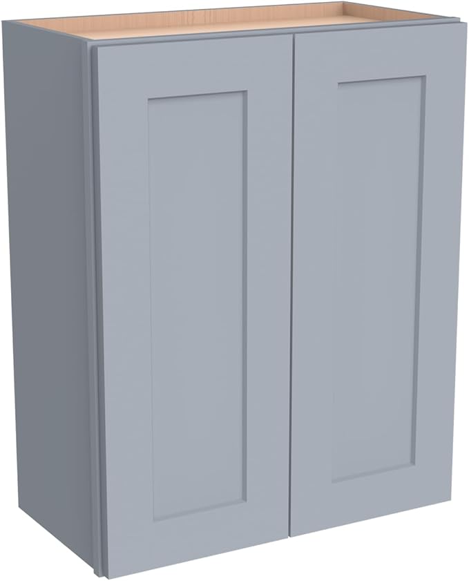Wall-Mounted Cabinet – Solid Wood Shaker Style Medicine Cabinet with Adjustable Shelves & Soft-Close Doors for Bathroom, Kitchen, and Office Storage (Grey, 39" W x 12" D x 36" H)