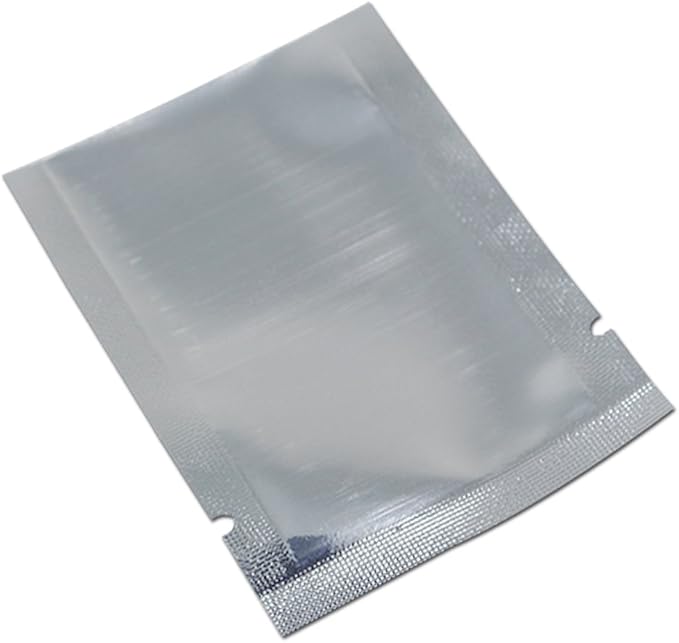 1000 Pcs Silver Aluminum Foil Pouch Heat Seal Front Window Plastic Mini Open Top Flat Vacuum Packaging Mylar Bag Food Small Sample Mylar Storage with Tear Notch 6x9cm(2.3x3.5 inch)