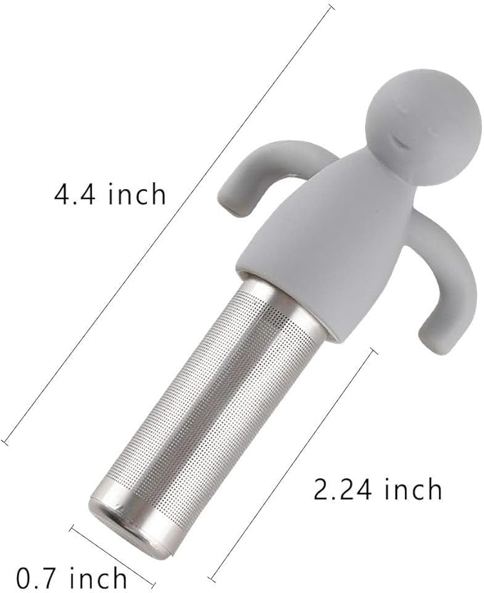 Leden Tea Infuser for Loose Tea 2 Pack Tea Steeper with Fine Mesh Stainless Steel Tea Strainer for Cup Mug, Nice Gift for Couples, Gray and Rose Red