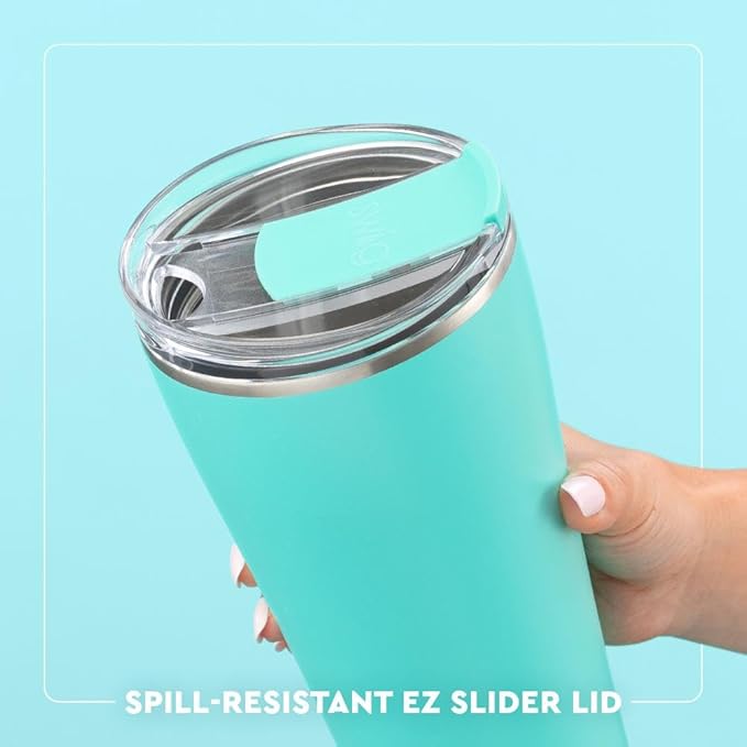 Swig Life 32oz Insulated Tumbler, Travel Coffee Tumbler with Lid, Cup Holder Friendly Travel Coffee Mug, Stainless Steel, 32 oz, Reusable Insulated Mug with Lid (Candy Crush)