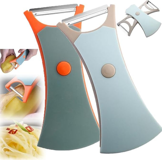 2 In 1 Fruit Peeler,Peeling and shredding Vegetables Potato Vegetable Peeler Carbon Steel Blade,Multi Function Stainless Steel Vegetable Peeler with Straight and Serrated Blades (A+B)