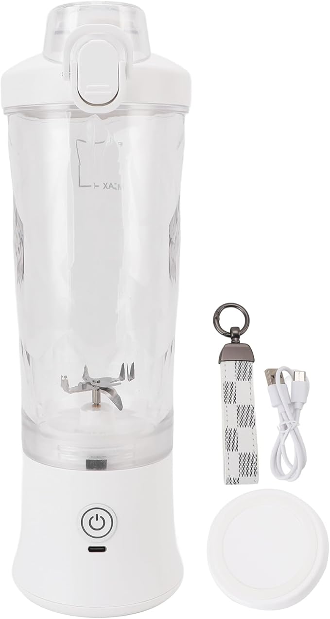 Portable Blender Mini Blender Personal 600ml 18000RPM USB C Rechargeable with Stainless Steel Blades RGB Light for Travel Gym Home