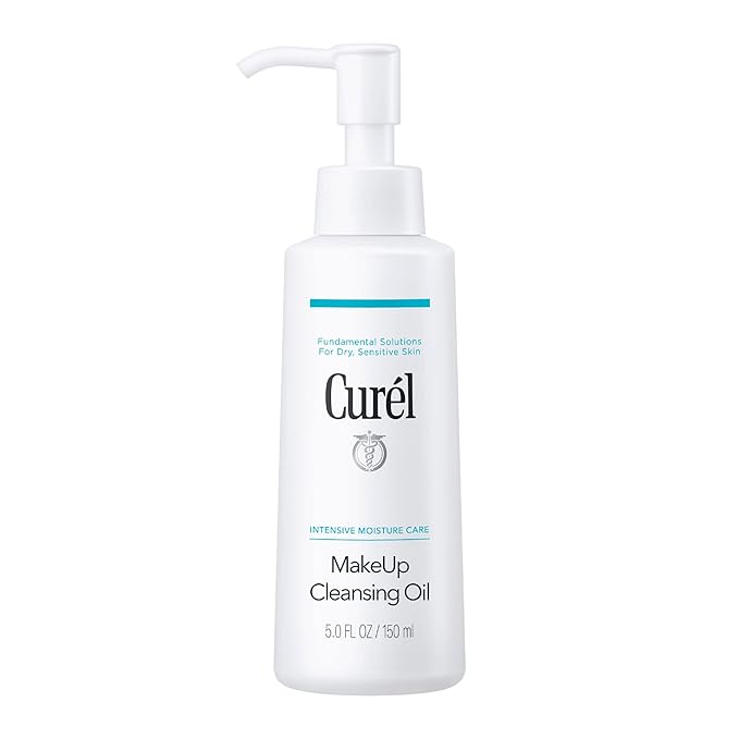 Curel Japanese Skin Care Makeup Cleansing Oil for Face, Makeup Remover & Face wash for Dry, Sensitive Skin, Cleanses & Protects Ceramides, pH Balanced, Fragrance & Alcohol Free Facial Cleanser, 5 Oz