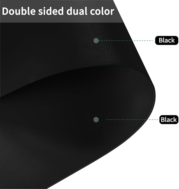 Dining Table Protector Pad for Dining Room Table - Can Be Used On Both Sides Waterproof and Easy to Clean Good Flatness Used for Dining Table(Black+Black 54x98)