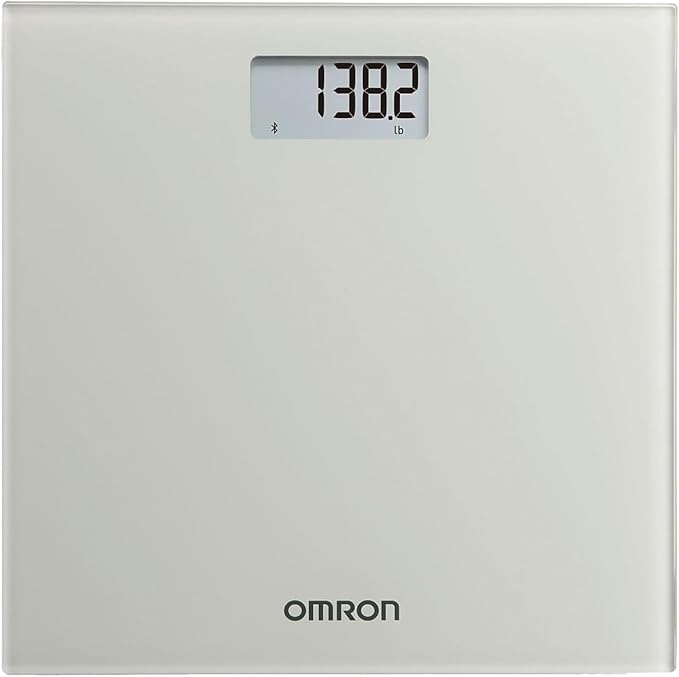 OMRON Digital Scale with Bluetooth Connectivity (SC -150) - 330 lb Weight Capacity - Use with Free OMRON Connect App - Light Gray