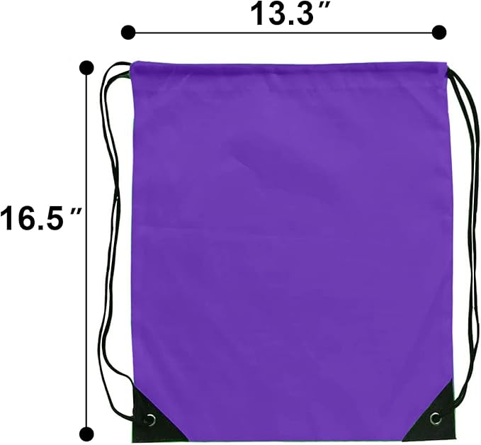 Drawstring Bags Bulk 14 Pcs Drawstring Backpack Bulk Cinch Bag Sackpack for Men Women Gym (Purple)