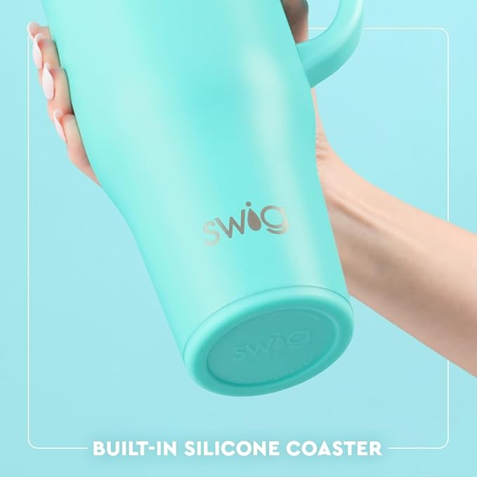 Swig Life 40oz Leak Proof Mega Mug, 40oz Leak Proof Tumbler with Handle and Straw, Extra Large Insulated Tumblers, Cup Holder Friendly Travel Mug, Reusable Leakproof Water Bottle (Jockey Club)