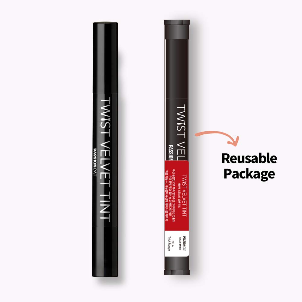 PASSIONCAT Long Lasting Lip Stain for Lips and Cheek Tint | High Pigment Color | lightweight Matte Finish | Weightless | Full Coverage | Twist Velvet Tint #4 (No.4)