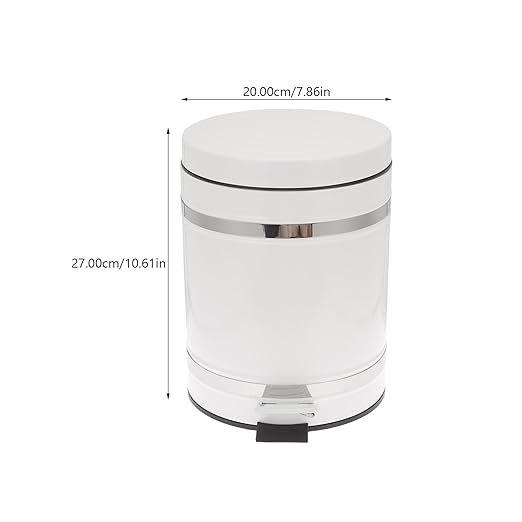 PRETYZOOM Step-on Trash Can with Lid 12l Round Roman Pattern Waste Container for Home Office Bathroom, Foot Pedal Rubbish Storage Bin with Removable Inner Bucket