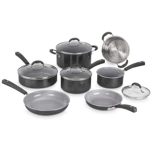 Cuisinart 11-Piece Nonstick Cookware Set, Ceramica XT, Black, 54C-11BK