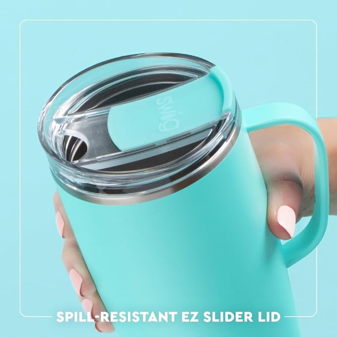 Swig Life 22oz Travel Mug, Insulated Tumbler with Handle and Lid, Travel Coffee Mug, Cup Holder Friendly, Stainless Steel 22 oz Tumbler, Reusable Insulated with Lid (Giddy Up)