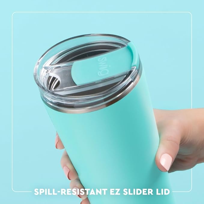 Swig Life 22oz Insulated Tumbler, Travel Coffee Tumbler with Lid, Cup Holder Friendly Travel Coffee Mug, Stainless Steel (Garden Party)