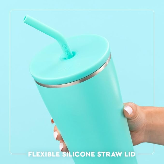 Swig Life 32oz Straw Tumbler, Travel Coffee Tumbler with Lid, Cup Holder Friendly Travel Coffee Mug, Stainless Steel, 32 oz Reusable Insulated Coffee Mug (Saturdays In Clemson)