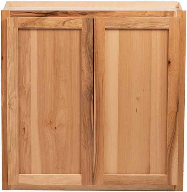 Quicklock RTA (Ready-to-Assemble) 42" Tall Wall Kitchen Cabinets - Shaker Style | 100% Hardwood | Made in America | Soft Close Hardware (Rustic Hickory, 12" D x 36" W x 24" H)
