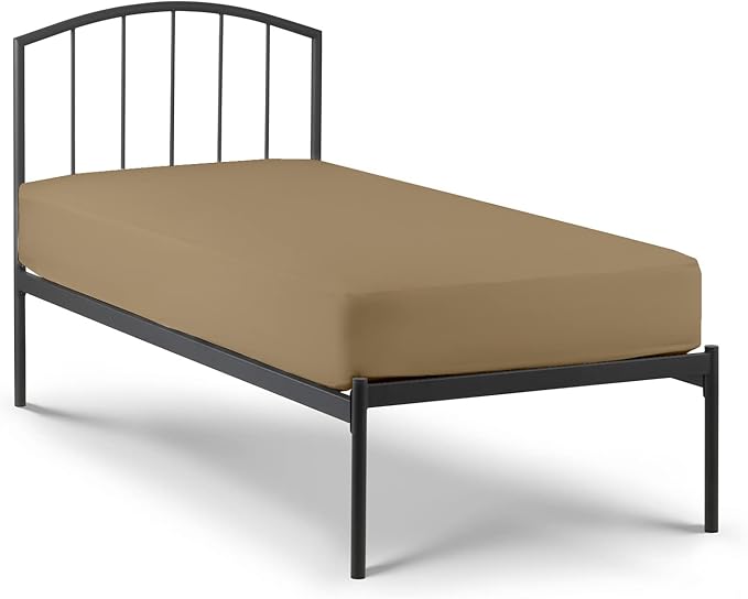 4-PC Fitted Sheet 30x80, 100% Cotton - Perfect for Narrow Twin/RV Bunk/Camping Cot/Guest Bed, Fits Upto 4-8" Deep Mattress - Taupe Solid