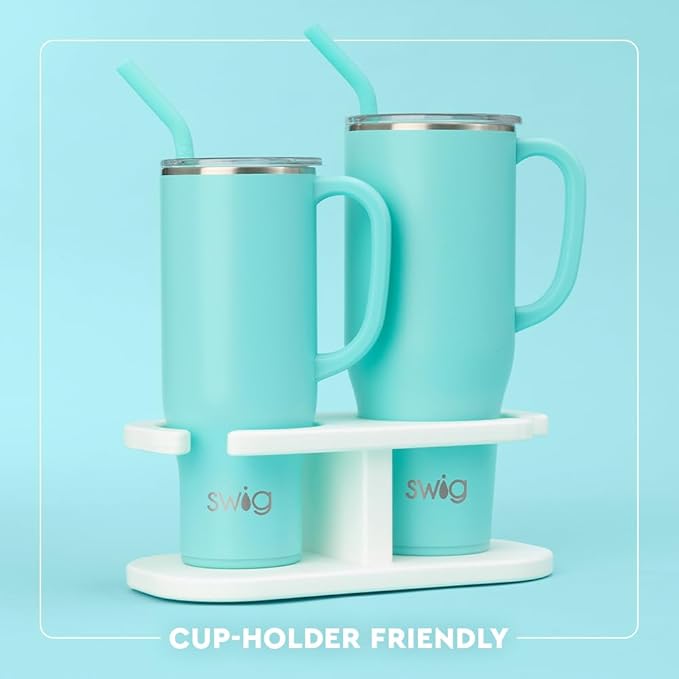 Swig Life 40oz Mega Mug, 40 oz Tumbler with Handle and Straw, Cup Holder Friendly, Dishwasher Safe, Extra Large Insulated Tumbler, Stainless Steel (Nauti Girl)