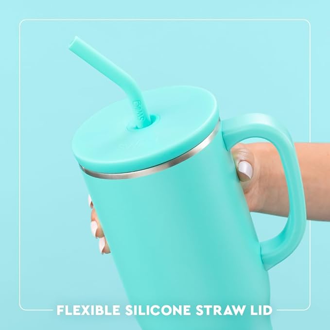 Swig Life 40oz Mega Mug, 40oz Tumbler with Handle and Straw, Extra Large Insulated Tumblers, Cup Holder Friendly Travel Mug (Funky Chicken)