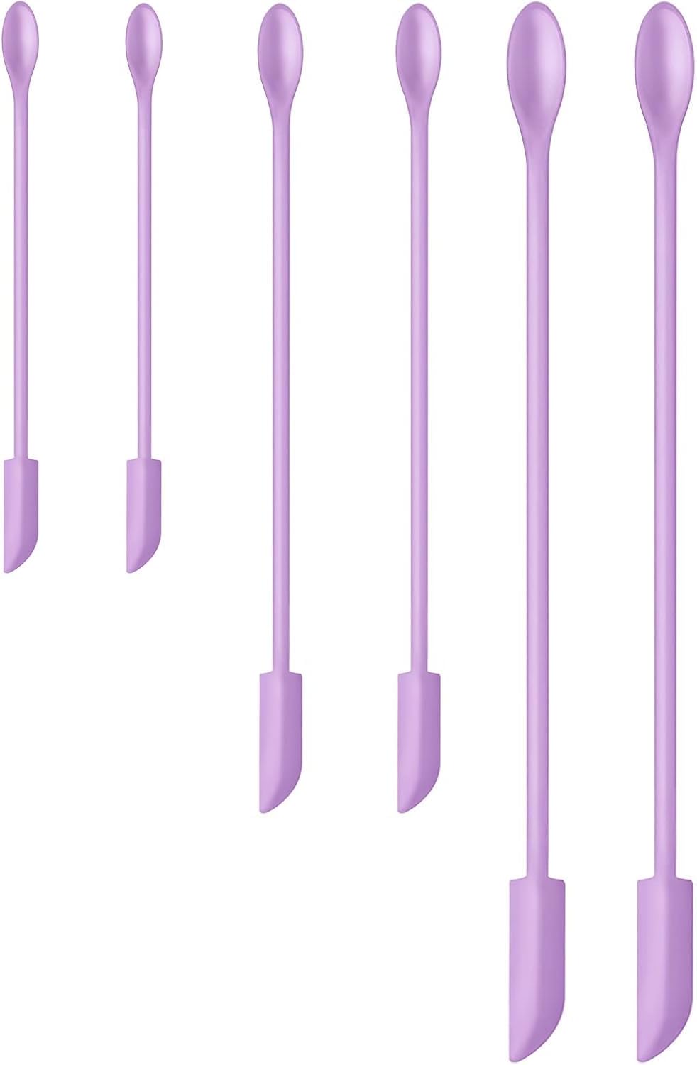 Silicone Spatula Set (6Pcs) - Mini Scraper Tool for Beauty & Food （Reach Every Last Drop - Multi-Size Spatulas for Makeup Jars, Lotion Bottles & Kitchen Containers）