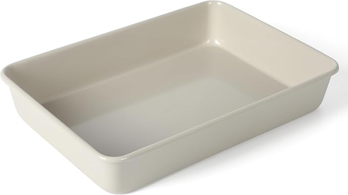 Martha Stewart Gallen 13 x 9 Inch Rectangular Nonstick Carbon Steel Cake and Baking Pan – Cool Grey, Durable Bakeware for Even Cooking and Easy Release