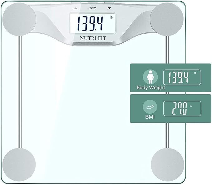 NUTRI FIT Digital Body Weight Bathroom Scale BMI, Accurate Weight Measurements Scale,Large Backlight Display and Step-On Technology,400 Pounds