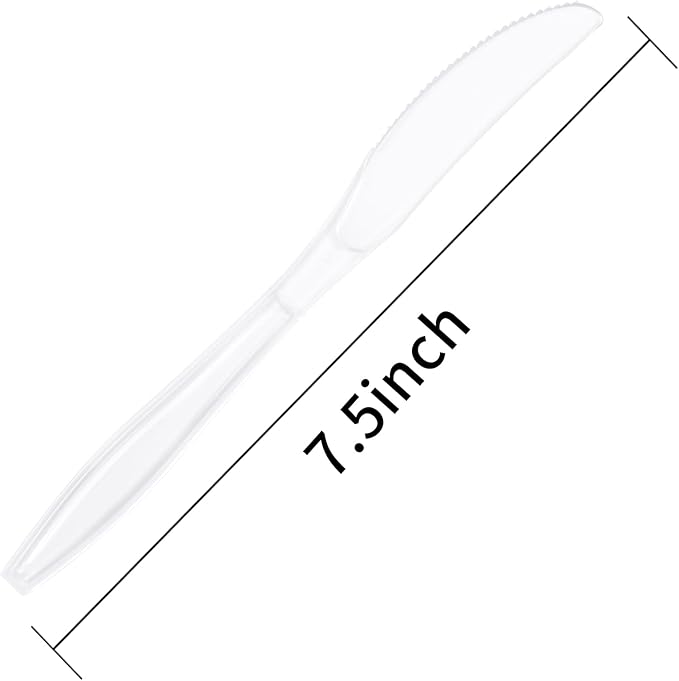 Liacere 360PCS Clear Plastic Knives Disposable - Heavy DutyBPA-Free - Heat Resistant, Solid and Durable Disposable Knives Bulk, Premium Plastic Knives Heavy Duty for Party Supply